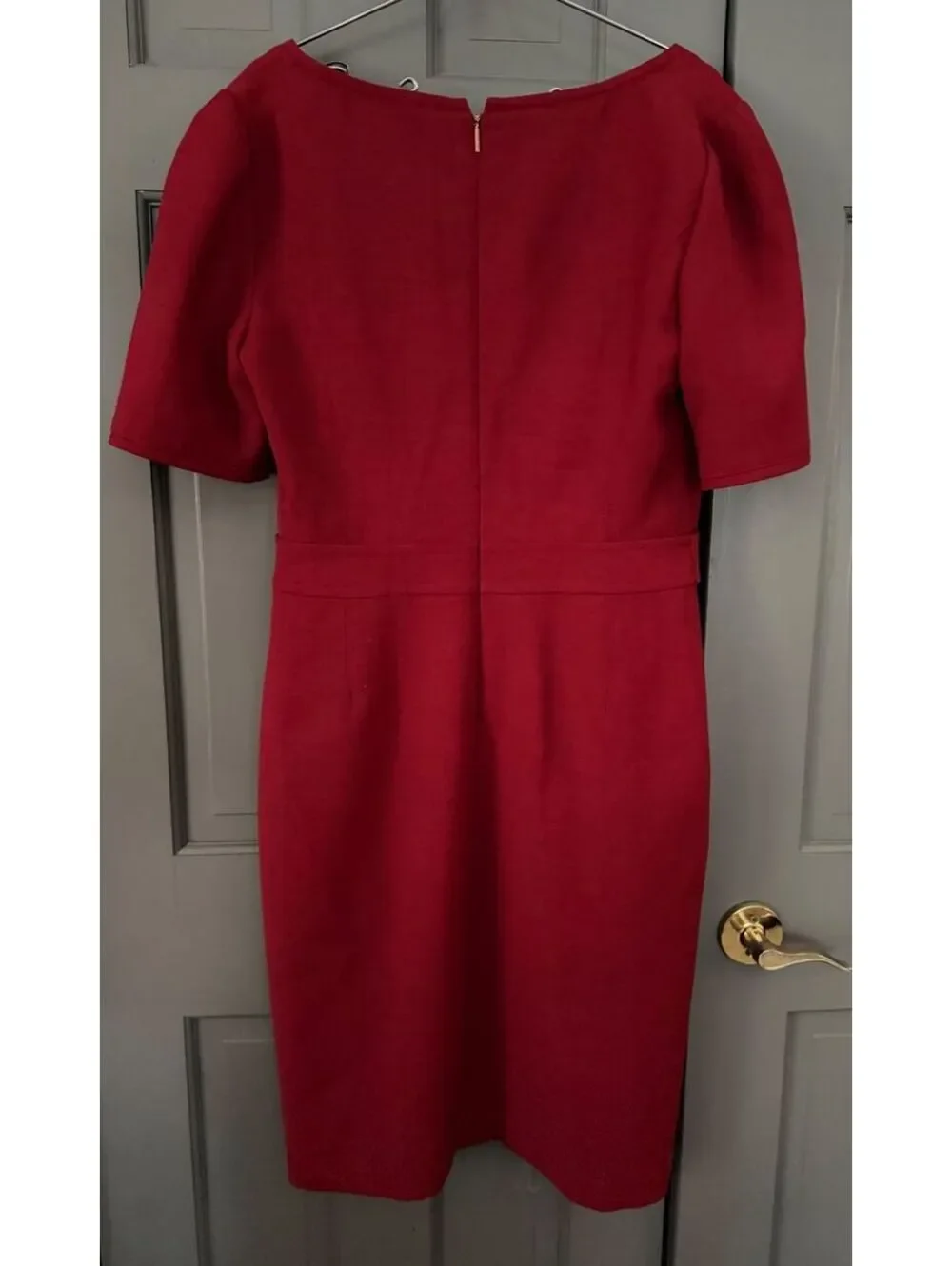 Tory Burch Women's Red Lydia Sheath Red Gold Button Accents Dress Size 10 NWT